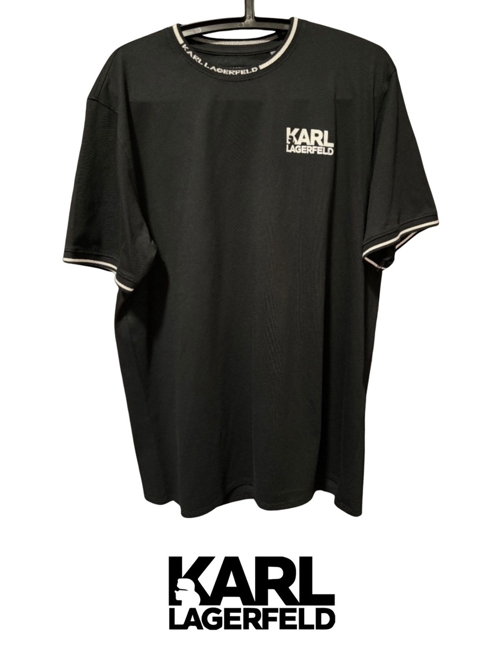 Karl Lagerfeld Men’s T-Shirt With Logo Collar
